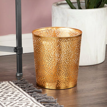 Berttry Modern Perforated Design Round Waste Basket